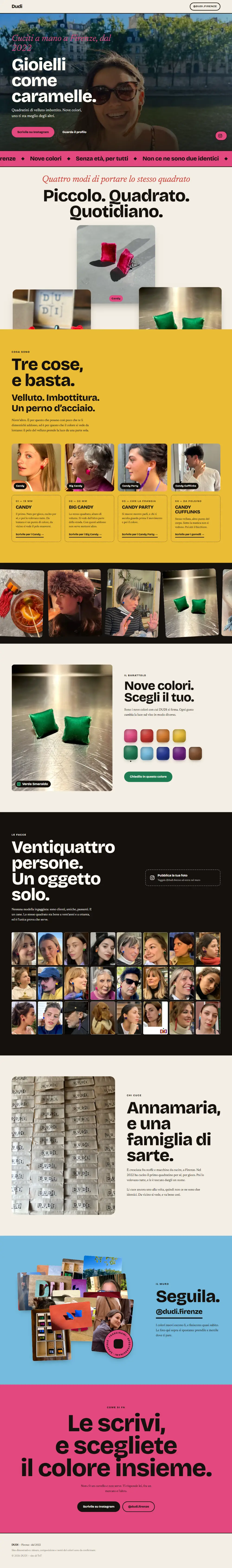 La pagina del sito demo di DUDI, dall'inizio alla fine